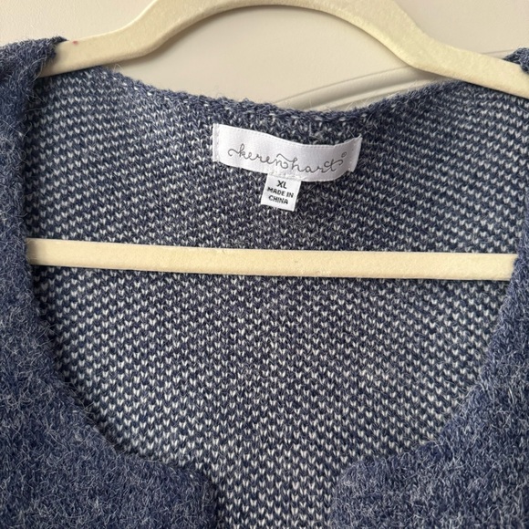 Keren Hart Blue/White Striped Button Cardigan Sweater Women’s Size XL - Picture 4 of 5